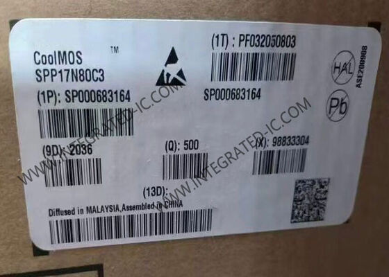 شريحة الدائرة المتكاملة SPP17N80C3، ترانزستور طاقة CoolMOS™ بجهد 800 فولت، ترانزستور MOSFET ذو قناة N، 17 أمبير، TO-220-3