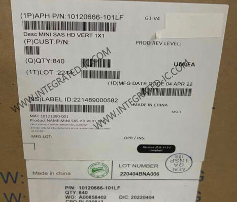 10120666-101LF Mini-SAS HD Connector 16 Position مع معدلات بيانات 6 Gb/s و 12 Gb/s و Gold Contact Finish