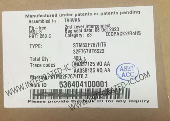 STM32F767IIT6 ميكروسيطرة MCU 32 بت مع سرعة 216 ميغا هرتز وحزمة LQFP-176 للتطبيقات المدمجة