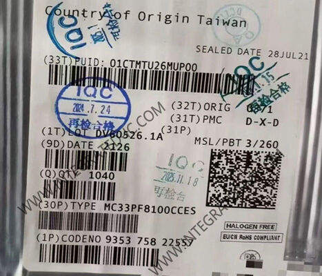 MC33PF8100CCES شريحة الدائرة المتكاملة PMIC ذات 12 قناة لتطبيقات المعالجة عالية الأداء مع 2.5V ~ 5.5V إمدادات