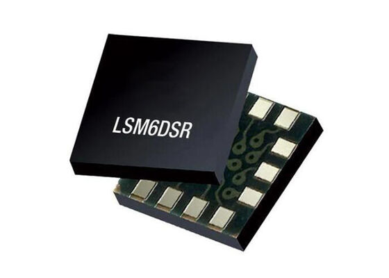 LSM6DSR Sensor IC 6-Axis Inertial Module with 4000 dps Gyroscope استقرار عالي على درجة الحرارة و Smart FIFO يصل إلى 9 كيلوبايت