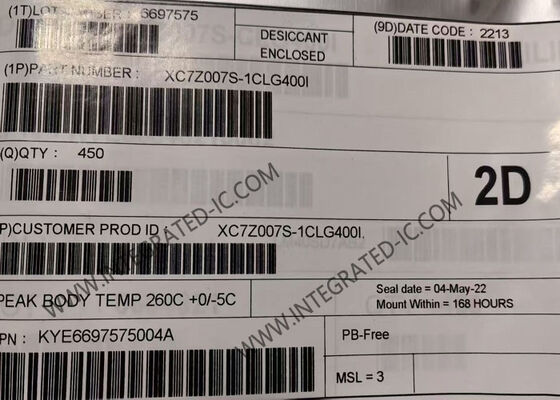 XC7Z007S-1CLG400I مصفوفة بوابة قابلة للبرمجة ميدانياً بتردد وحدة معالجة مركزية 1 جيجاهرتز و 23000 عنصر منطقي ودعم ذاكرة DDR3