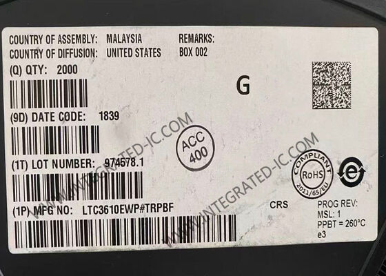 LTC3610EWP رقاقة الدوائر المتكاملة 12A الناتج الحالي 4 فولت إلى 24 فولت نطاق الإدخال متجانسة متزامن تنحى تيار مستمر/تيار مستمر محول