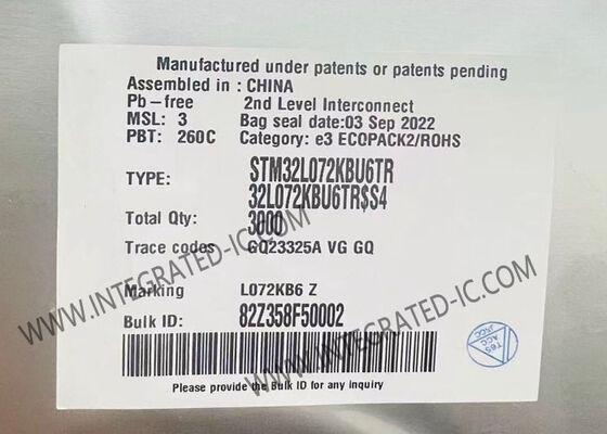 STM32L072KBU6TR وحدة التحكم الدقيقة MCU واحد النواة 32MHz الذراع منخفضة الطاقة القشرة-M0+ MCU