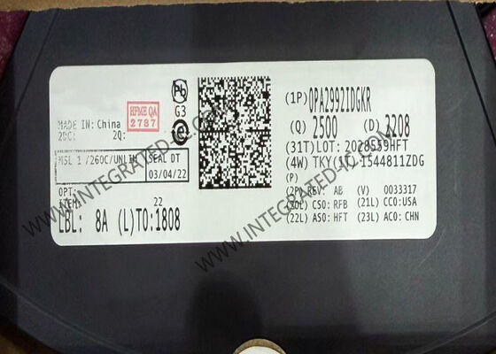 OPA2992IDGKR رقاقة الدوائر المتكاملة مزدوجة 40V 10.6MHz مكبرات تشغيل منخفضة الضوضاء