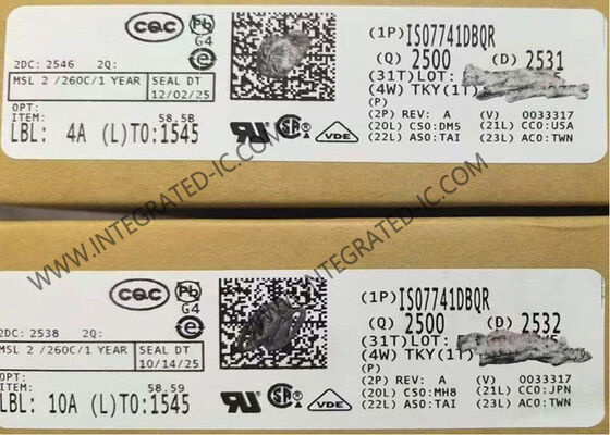 ISO7741DBQR عازل رقمي عالي السرعة 100Mbps مع عزل 3000Vrms وشريحة IC رباعية القناة EMC القوية