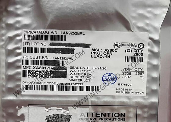وحدة التحكم التابعة LAN9252I/ML Ethernet IC EtherCAT للتطبيقات الصناعية QFN-64