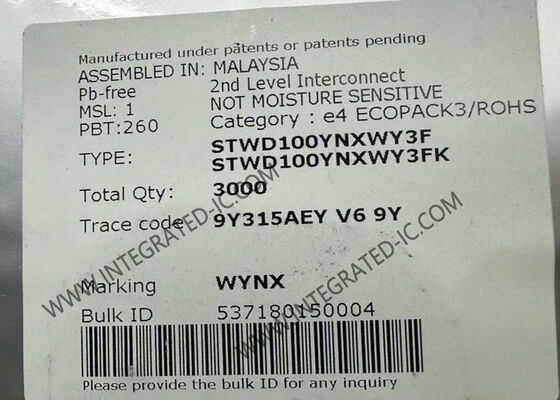 شريحة الدوائر STWD100YNXWY3F للطائرات ذات الطاقة المنخفضة 13 μA ومجموعة درجات حرارة واسعة من -40 إلى + 125 °C