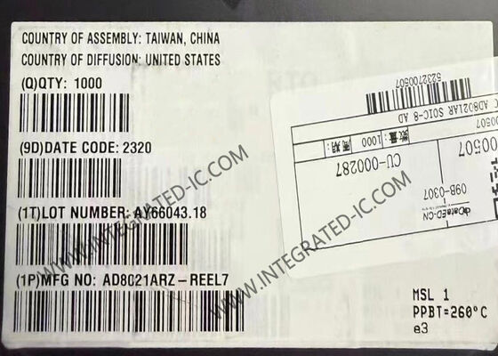 AD8021ARZ رقاقة IC للمضخم التشغيلي عالي السرعة منخفضة الضوضاء مع عرض النطاق الترددي 560 ميغاهرتز SOIC-8