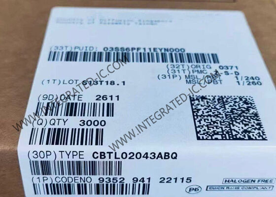 CBTL02043ABQ رقاقة الدوائر المتكاملة 3.3V Multiplexer / Demultiplexer Switch مع عرض النطاق الترددي 10GHz ووظائف ثنائية الاتجاه في حزمة DHVQFN20