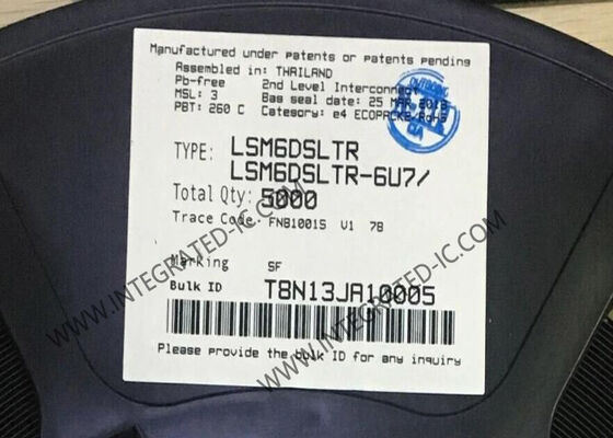 مستشعر LSM6DSLTR IC IMU ذو 6 محاور بدقة 16 بت، تيار تشغيل 650 ميكرو أمبير وواجهة I2C، SPI