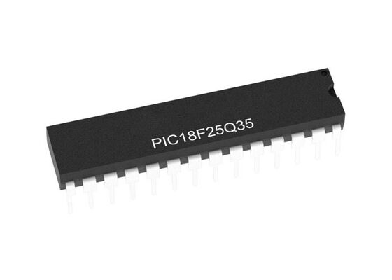 PIC18F25Q35-I/SP microcontroller MCU طاقة منخفضة 8-Bit 64MHz 1.8V إلى 5.5V