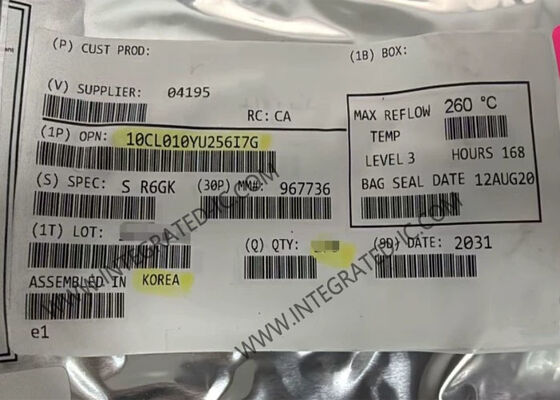 مجموعة بوابات قابلة لبرمجة الميدان 10CL010YU256I7G 1.2V Cyclone 10 LP مجموعة بوابات قابلة لبرمجة الميدان 256-LFBGA