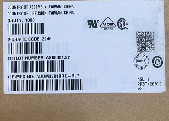 رقاقة الدائرة المتكاملة ADUM3201BRZ عوازل رقمية 8SOIC ثنائية القناة 10 ميجابت في الثانية