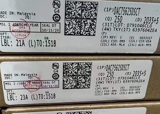 رقاقة دارة متكاملة DAC7562SDSCT منخفضة الطاقة 10WSON من المحولات الرقمية إلى التناظرية