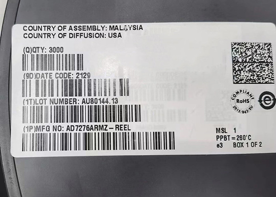 3MSPS AD7276ARMZ 12 بت التناظرية إلى المحولات الرقمية 8-MSOP رقاقة الدائرة المتكاملة