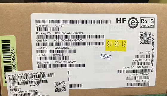 88E1680-A2-LKJ2C000 ثمانية منافذ 10/100/1000Mbps ناقل إيثرنت كفاءة الطاقة