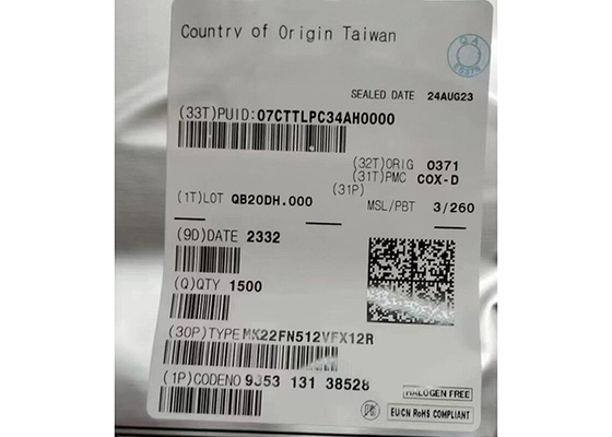 120 ميغاهرتز ميكروسيترولر MCU MK22FN512VFX12R 32 بت واحد النواة 88-QFN