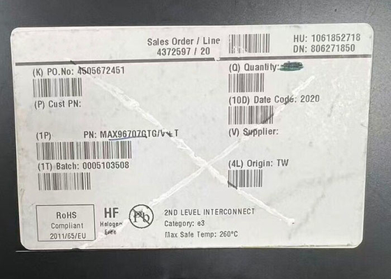 MAX96707GTG رقاقة الدوائر المتكاملة GMSL سلسلة 14-بيت مع محرك كابل Coax / STP