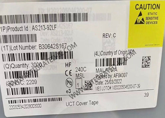 AS213-92LF وحدة الاتصالات اللاسلكية 0.1GHz إلى 3GHz pHEMT GaAs SPDT Switch IC