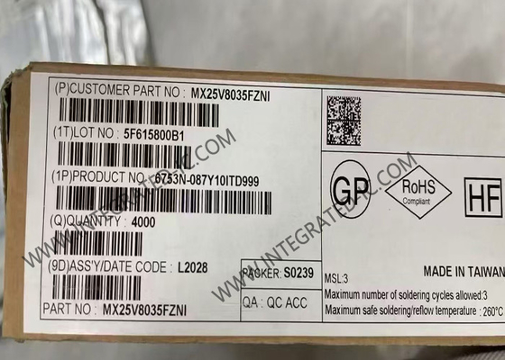 MX25V8035FZNI ذاكرة IC رقاقة 2.3V إلى 3.6V 8 Mbit NOR ذاكرة فلاش WSON-8
