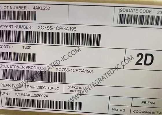 مجموعة بوابات قابلة للبرمجة في الميدان XC7S6-1CPGA196I 100 I / O Spartan-7 المدمجة مجموعة بوابات قابلة للبرمجة في الميدان IC 196-TFBGA