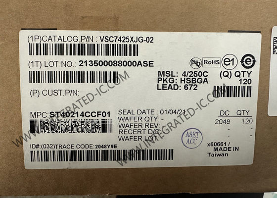 وحدة تحويل Ethernet IC VSC7425XJG-02 10 منفذ إدارة الطبقة 2-Ethernet Switch IC مع 12 جهاز استقبال BGA-672