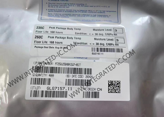 الدائرة المتكاملة للرقاقة MT25QU256ABA1EW7-0SIT 256Mbit 133MHz 8-WDFN Memory IC