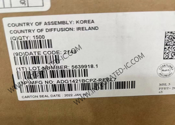 ADG1421BCPZ رقاقة الدائرة المتكاملة 2.1Ω iCMOS SPST مزدوجة المفاتيح IC MSOP-10