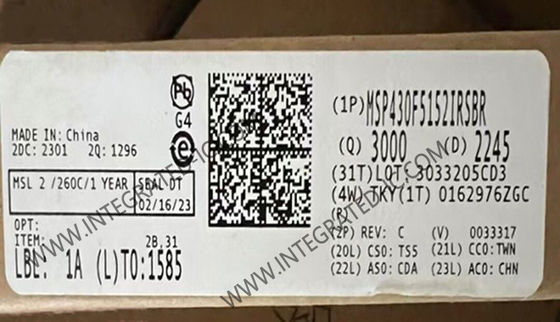 MSP430F5152IRSBR ميكروسيترولر MCU 16-Bit MCU 25MHz ميكروسيترولرات إشارة مختلطة