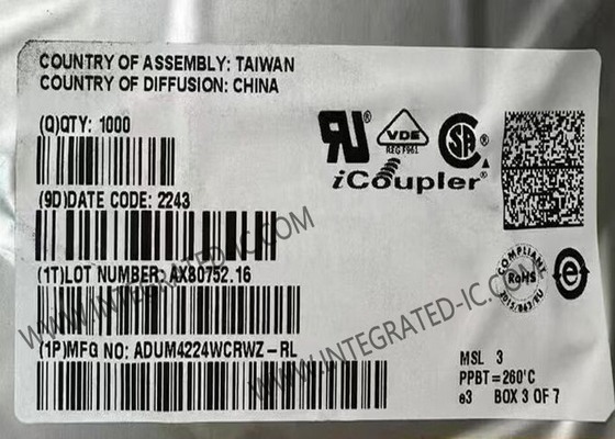 ADUM4224WCRWZ رقاقة الدوائر المتكاملة 5kVrms محركات البوابة النصفية الدقيقة المعزولة