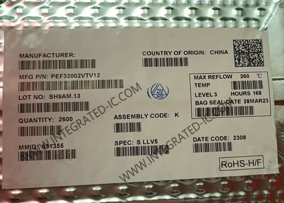 PEF32002VTV12 رقاقة الدوائر المتكاملة 144V القناة المزدوجة CODEC/SLIC VQFN-68