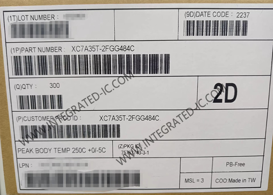 مجموعة بوابات قابلة للبرمجة XC7A35T-2FGG484C 6.6 Gb/s Artix-7 مجموعة بوابات قابلة للبرمجة IC 484-BBGA سطح
