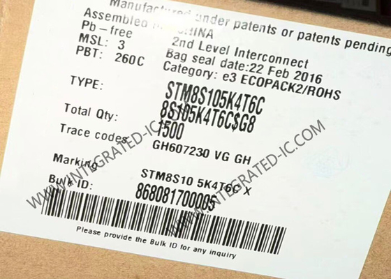 STM8S105K4T6C وحدة التحكم الدقيقة MCU وحدة التحكم الدقيقة 8-بيت IC 16MHz وحدة التحكم الدقيقة المدمجة LQFP32