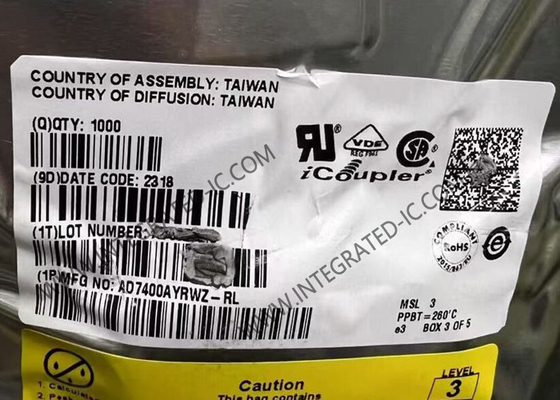 شريحة الدوائر المتكاملة AD7400AYRWZ 1 قناة معزولة Sigma-Delta Modulator SOIC-16