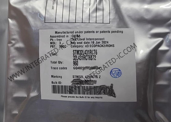 STM32L431RCT6 وحدة التحكم الدقيقة MCU 80MHz وحدة التحكم الدقيقة ذات النواة الواحدة 32Bit LQFP64