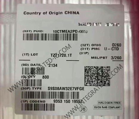 S9S08AW32E7VFGE وحدة التحكم الدقيقة MCU 40MHz وحدة التحكم الدقيقة 8Bit IC وحدة التحكم الدقيقة 8Bit S08 وحدة التحكم الدقيقة LQFP44