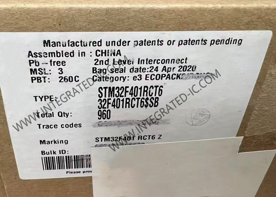 حزمة LQFP64 STM32F401RCT6 32 بت متحكم دقيق أحادي النواة MCU 256 كيلو بايت فلاش