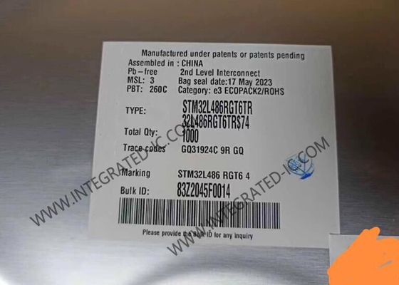 وحدة التحكم الدقيقة STM32L486RGT6 عالية الأداء STM32 Ultra Low Power MCU 64-LQFP
