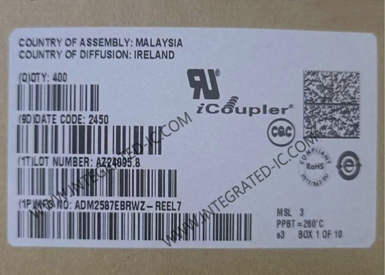 ADM2587EBRWZ إشارة وجهاز الإرسال والاستقبال RS-485 المعزول بالطاقة مع حماية 15 كيلو فولت من التفريغ الكهروستاتيكي