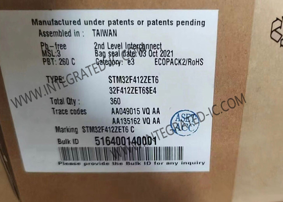 32 بت أحادي النواة سطح STM32F412ZET6 متحكم IC 144-LQFP