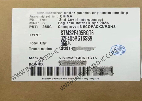 STM32F405RGT6 MCU ARM M4 32 بت أحادية النواة 168 ميجاهرتز ميكروكنترولر IC 64-LQFP