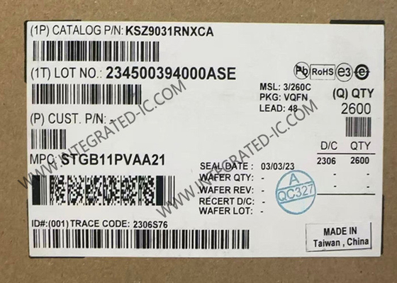 KSZ9031RNXCA Ethernet IC Gigabit Ethernet Transceiver QFN48 ثلاثي السرعة Ethernet PHYs