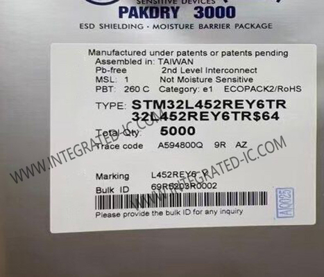 متحكم MCU STM32L452REY6TR متحكم دقيق IC 32Bit أحادي النواة 64-UFBGA