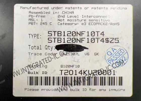 شريحة الدائرة المتكاملة STB120NF10T4، ترانزستور MOSFET للطاقة STripFET II، 100 فولت، 110 أمبير