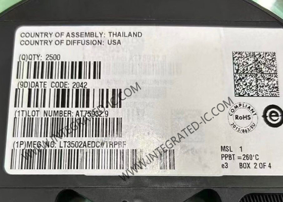 رقاقة الدائرة المتكاملة LT3502AEDC منظمات خفض الجهد 2.2 ميجاهرتز 500 مللي أمبير حزمة DFN-8