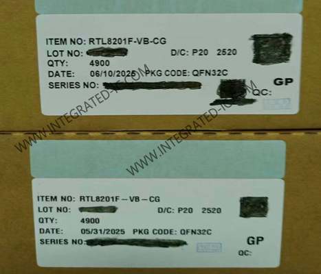 RTL8201F-VB-CG شريحة إيثرنت أحادية الشريحة أحادية المنفذ 10/100 ميجابت في الثانية PHY إيثرنت جهاز إرسال واستقبال مع Auto MDIX