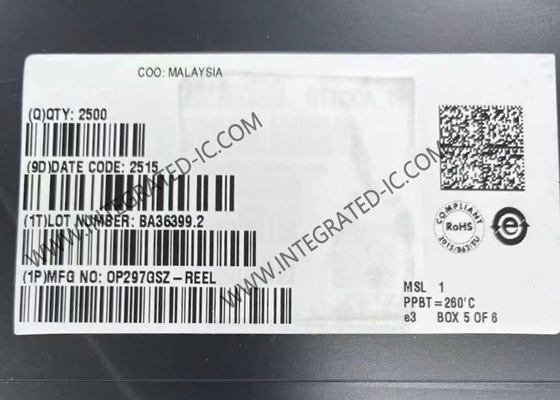 شريحة الدائرة المتكاملة OP297GSZ، مضخم تشغيلي مزدوج القناة عالي الدقة ذو تيار تحيز منخفض