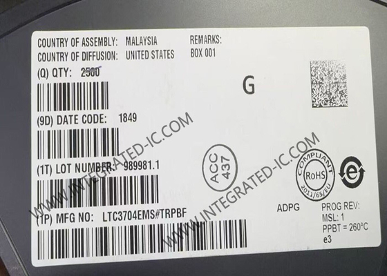 شريحة الدائرة المتكاملة LTC3704EMS وحدة تحكم DC DC من الموجب إلى السالب MSOP10