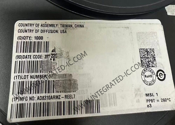 شريحة الدائرة المتكاملة AD8310ARMZ، مكبر لوغاريتمي 95 ديسيبل، MSOP8، كاشفات طاقة الترددات الراديوية